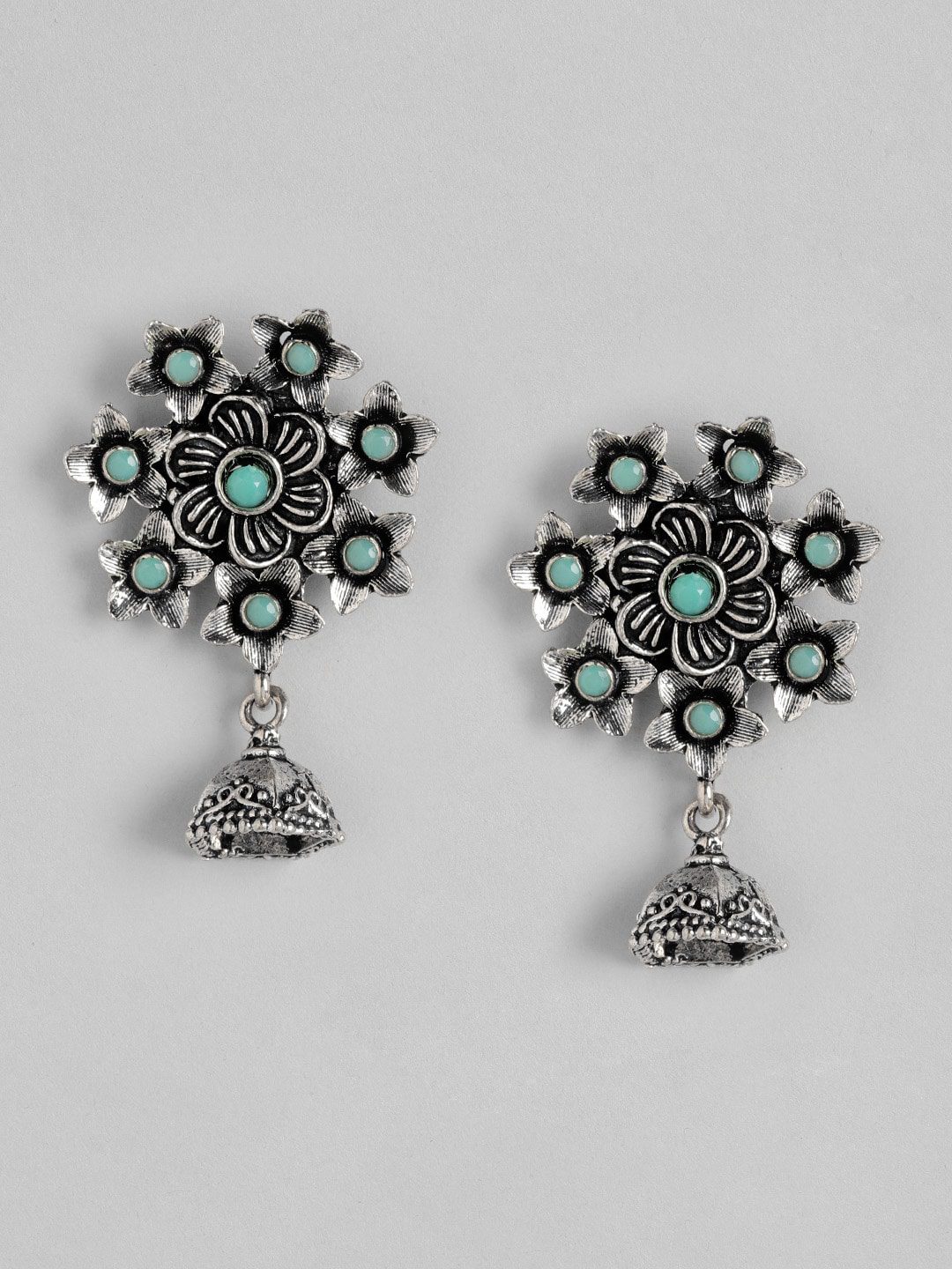 Boho turquoise silver tone earrings Jewellery Earrings Chandelier Earrings 