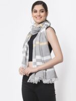 Arrabi Set Of 2 Women Blue & Grey Cotton Stole - Image 2