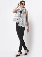 Arrabi Set Of 2 Women Blue & Grey Cotton Stole - Image 4