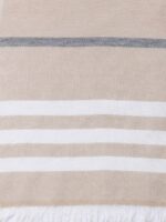 Arrabi Women Brown & White Striped Stole - Image 2