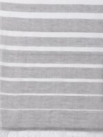 Arrabi Women Grey & White Striped Cotton Stole - Image 2