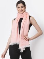 Arrabi Women Pack of 2 Peach-Coloured & Blue Cotton Stoles - Image 2