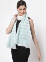Arrabi Women Pack of 2 Peach-Coloured & Blue Cotton Stoles - Image 3