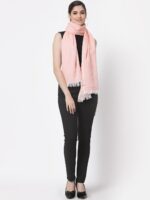 Arrabi Women Pack of 2 Peach-Coloured & Blue Cotton Stoles - Image 4