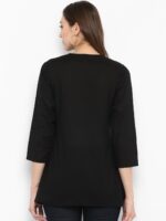 Bhama Couture Women Black Self Design Pure Cotton Top - Image 4