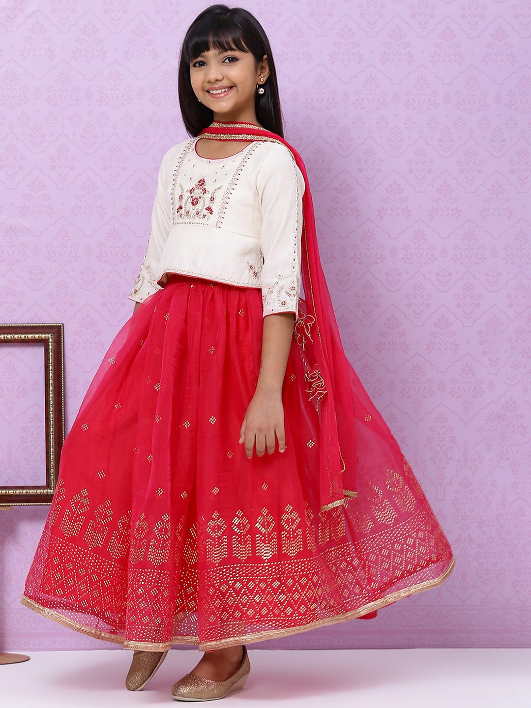 Buy Off White Lehenga With Dupatta /diwali Dress for Girl /girls Online in  India - Etsy