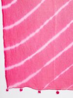 Clora Creation Magenta & White Dyed Dupatta - Image 2
