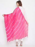 Clora Creation Magenta & White Dyed Dupatta - Image 4