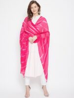 Clora Creation Magenta & White Dyed Dupatta - Image 5