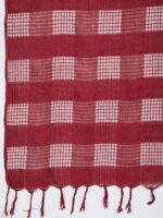 Clora Creation Women Maroon Checked Pure Cotton Dupatta - Image 2