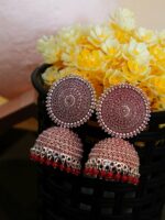 Crunchy Fashion Red Contemporary Jhumkas
