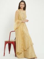 Dupatta Bazaar Beige & Golden-Colored Embroidered Dupatta - Image 5