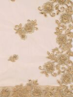 Dupatta Bazaar Gold Embroidered Dupatta with Beads and Stones & Cutwork Details - Image 5