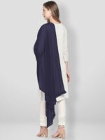 Dupatta Bazaar Navy Blue Solid Dupatta - Image 5