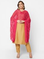 Dupatta Bazaar Pink Ethnic Motifs Embroidered Dupatta with Mirror Work - Image 7