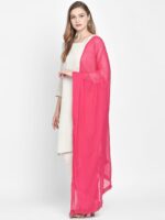 Dupatta Bazaar Pink Solid Dupatta - Image 4