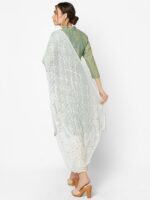Dupatta Bazaar White Ethnic Motifs Embroidered Dupatta - Image 5
