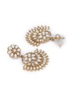 Fida Gold-Plated & White Crescent Shaped Chandbalis - Image 3