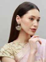 Fida Gold-Plated & White Crescent Shaped Chandbalis - Image 4