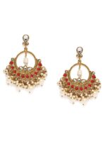 Fida Gold-Toned & Red Circular Chandbalis - Image 2