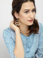 Fida Gold-Toned & Red Circular Chandbalis - Image 4