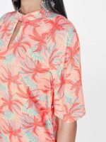 Global Desi Women Pink & Teal Blue Tropical Print Top - Image 2