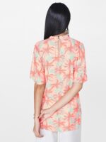Global Desi Women Pink & Teal Blue Tropical Print Top - Image 4