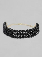 I Jewels Black Gold-Plated Handcrafted 3 Layer Choker Necklace - Image 2