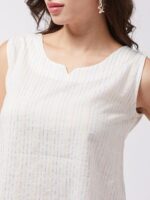 InWeave Women Off-White Striped Top - Image 2