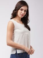 InWeave Women Off-White Striped Top - Image 3