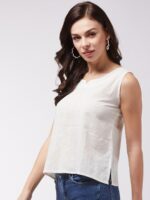 InWeave Women Off-White Striped Top - Image 4