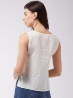 InWeave Women Off-White Striped Top - Image 5