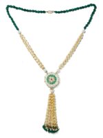 KARATCART Gold-Toned & Green Gold-Plated Handcrafted Necklace - Image 3