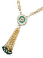 KARATCART Gold-Toned & Green Gold-Plated Handcrafted Necklace - Image 4