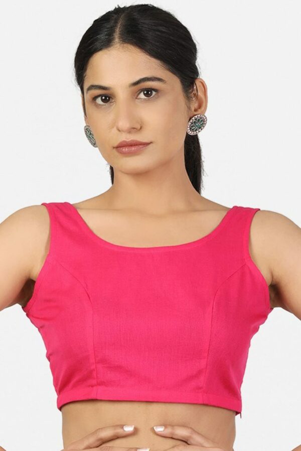 Llajja Magenta Pure Cotton Saree Blouse