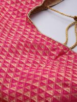 Mitera Navy Blue & Pink Woven Design Semi-Stitched Lehenga & Unstitched Blouse with Dupatta - Image 2