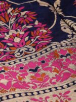 Mitera Navy Blue & Pink Woven Design Semi-Stitched Lehenga & Unstitched Blouse with Dupatta - Image 8