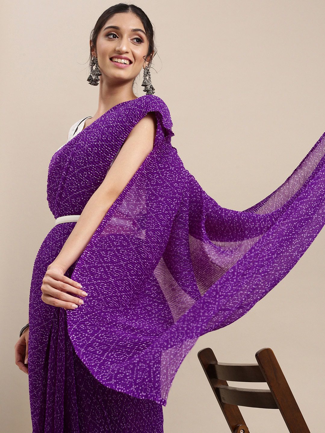 Georgette Bandhani saree Party Wear Indian Traditional Beautiful Sari  11-DNB2 | eBay