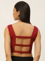 Molcha Women Pack Of 2 Solid Pure Cotton Saree Blouse - Image 3