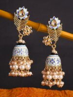 OOMPH Blue & White Contemporary Jhumkas