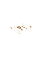 PANASH Gold-Plated & Off-White Meenakari Peacock Shaped Drop Earrings - Image 3