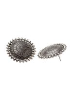 PANASH Oxidized Silver-Plated Circular Studs - Image 3