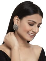 PANASH Oxidized Silver-Plated Circular Studs - Image 4