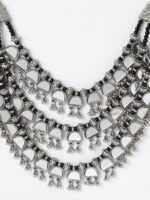 PANASH Silver-Toned & Black German Silver Oxidised Necklace - Image 3