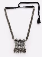 PANASH Silver-Toned German Silver Oxidised Tribal Necklace - Image 3