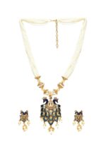 PANASH Women Gold-Plated & Blue Handcrafted Jewellery Set - Image 3