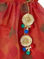 PICCOLO Girls Red Printed Kurta with Trousers & With Dupatta - Image 5