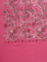 Pashmoda Women Pink & Beige Floral Embroidered Woollen Shawl - Image 3