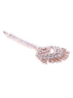 Priyaasi Rose Gold-Plated AD-Studded Handcrafted Maang Tika - Image 2