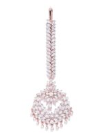 Priyaasi Rose Gold-Plated AD-Studded Handcrafted Maang Tika - Image 4